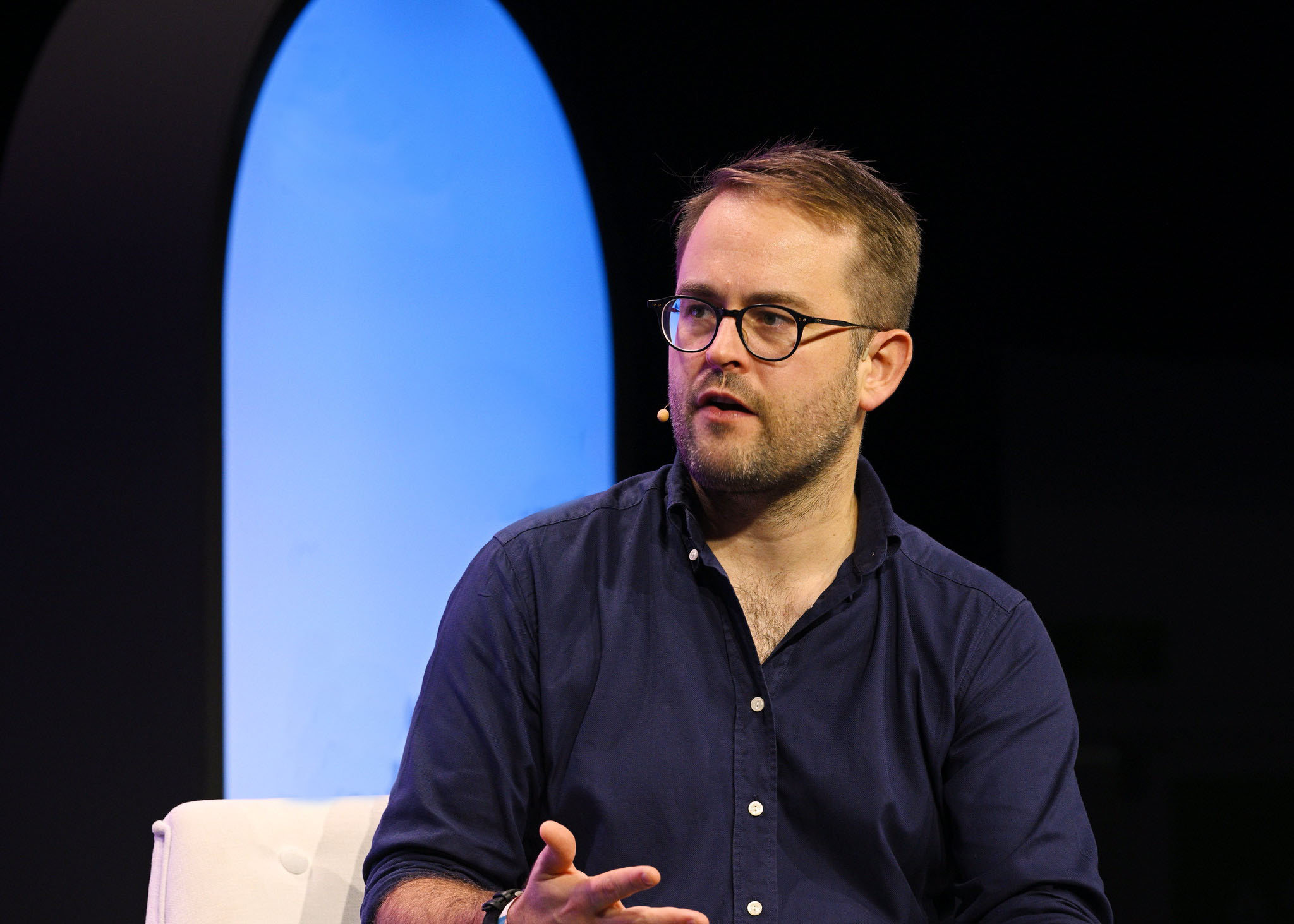 Christopher Cederskog, Co-founder & CEO, Sunhero; on Energy Stage during day two of Web Summit 2023 at the Altice Arena in Lisbon, Portugal